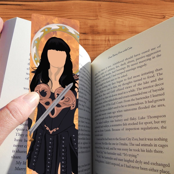 Xena Warrior Princess Bookmark Minimalist Style Cult TV Art - Geeky Fantasy Fan Gift