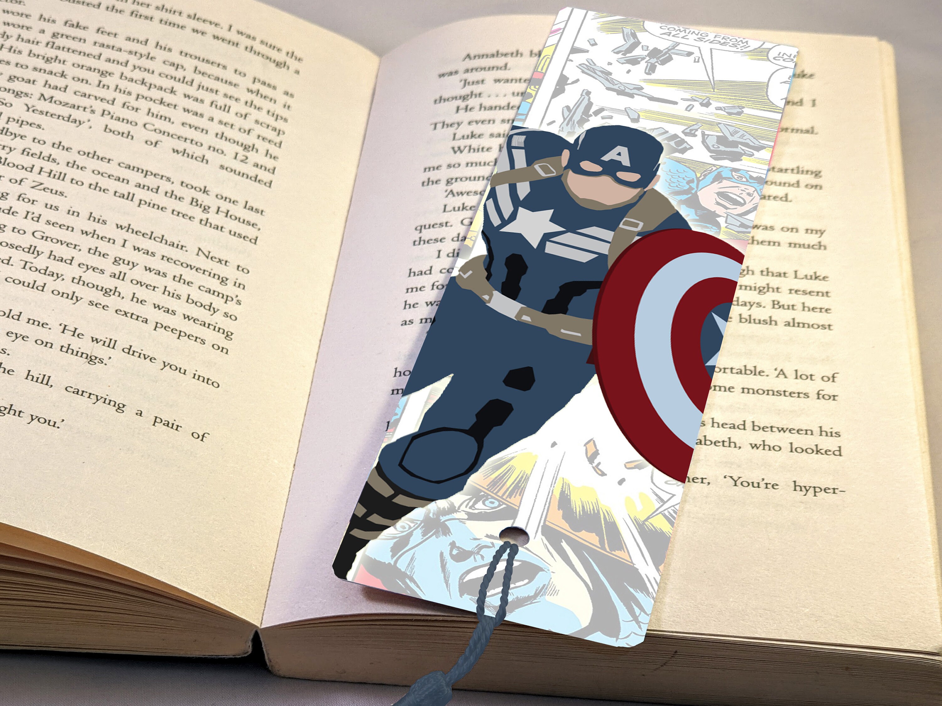 Custom Marvel Captain America Bookmark Minimalist Style | Etsy