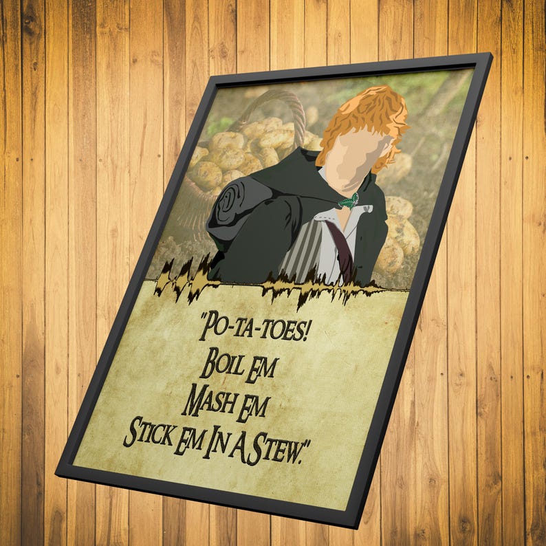 Samwise Gamgee 'po-tay-toes' Soundwave Art Print: Lord of the Rings ...