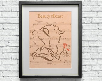 Beauty And The Beast Tale As Old As Time Custom Sheet Theme Tune Music Art Print - Minimalist Style - Disney Gift