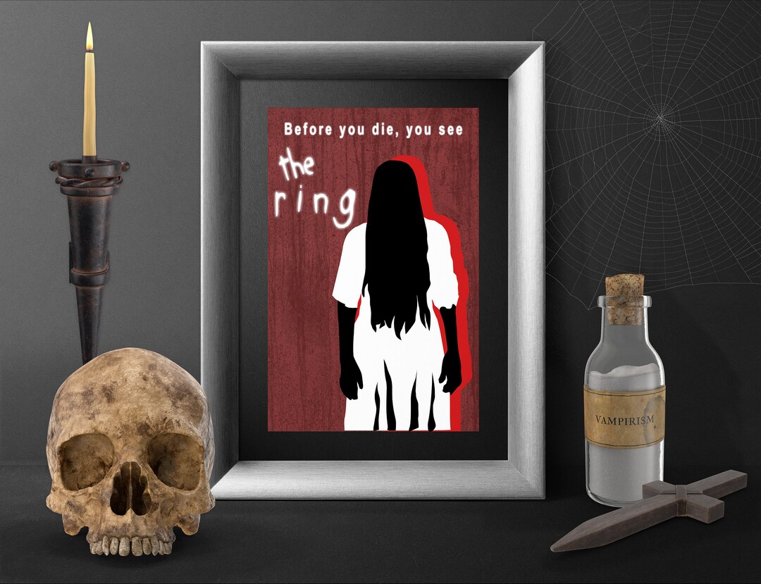 Samara the Ring Ringu Custom Silhouette Cult Film Art Poster Print Japanese  Horror Fan & Geeky Gift 