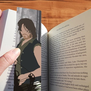Daryl Dixon The Walking Dead Bookmark Minimalist Style Cult TV Art - Geeky Horror Fan Gift
