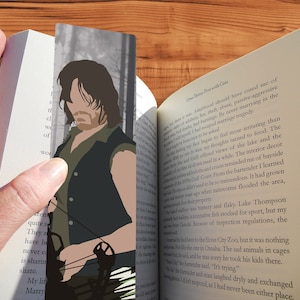 Daryl Dixon The Walking Dead Bookmark Minimalist Style Cult TV Art - Geeky Horror Fan Gift