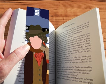 4th Doctor Bookmark Minimalist Style Who Art - Geeky Sci-Fi Fan Gift