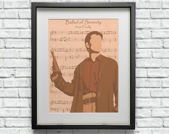 Malcolm Reynolds Firefly Print: Ballad of Serenity Sheet Music Art