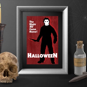 Michael Myers Halloween Custom Silhouette Cult Film Art Poster Print - Horror Fan & Geeky Gift