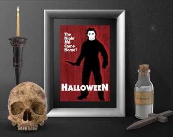 Michael Myers Halloween Custom Silhouette Cult Film Art Poster Print - Horror Fan & Geeky Gift