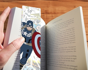 captain america bookmark etsy