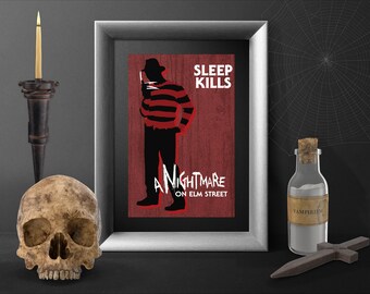 Freddy Krueger Silhouette Art Print: Nightmare on Elm Street Poster