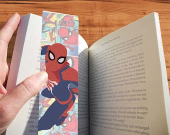 Spider-Man Bookmark: Minimalist Comic Art, Geeky Gift