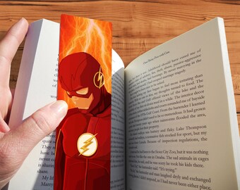 Custom DC Comics The Flash Justice League Bookmark Minimalist Style Cult TV Art - Geeky Superhero Fan Gift