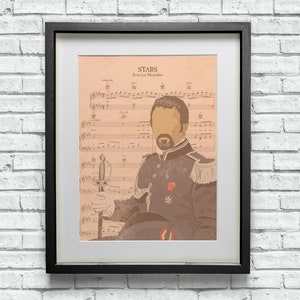 Javert Les Misérables The Musical Stars Custom Sheet Music Art Print - Minimalist Style - West End Broadway