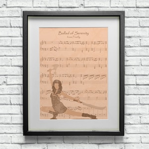 River Tam di Firefly / Serenity - Spartito musicale personalizzato da parete - Stile minimalista - Ottimo regalo geek