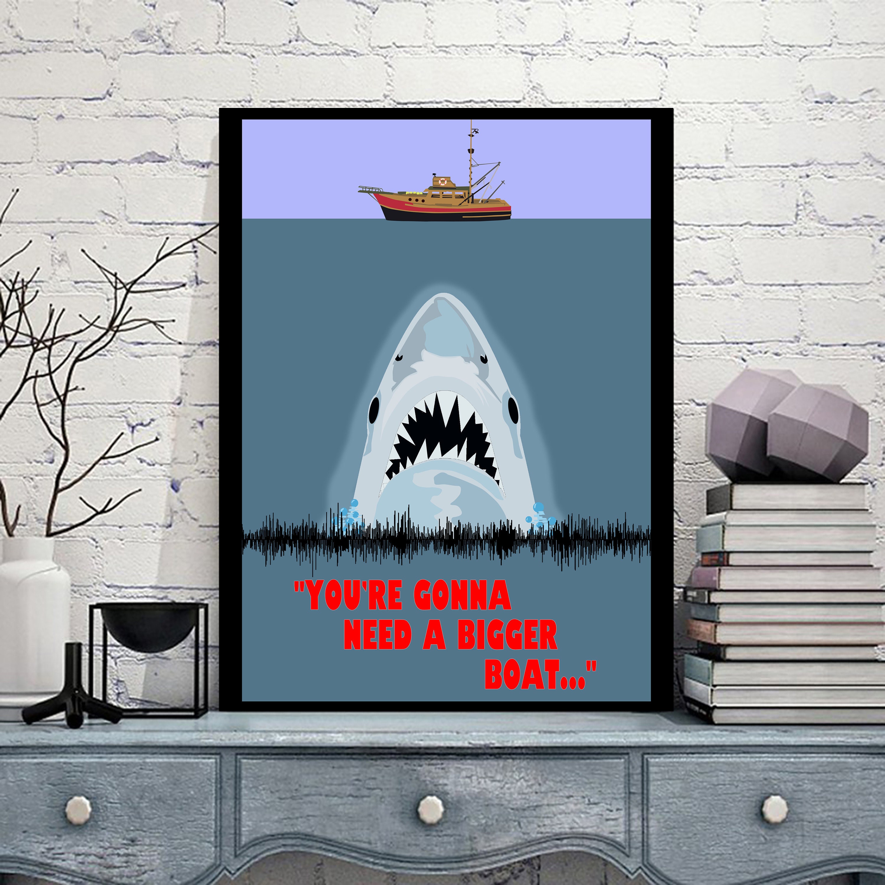 Authentic Universal Studios Hello Kitty Jaws Shark Scene Poster Print