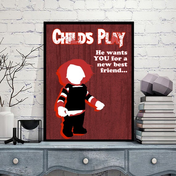 Child S Play Inspired Chucky Minimalist Film Art Poster Etsy
