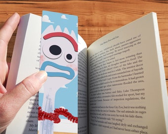 Forky Toy Story Bookmark Minimalist Style Kids Movie Art - Geeky Disney Pixar Fan Gift