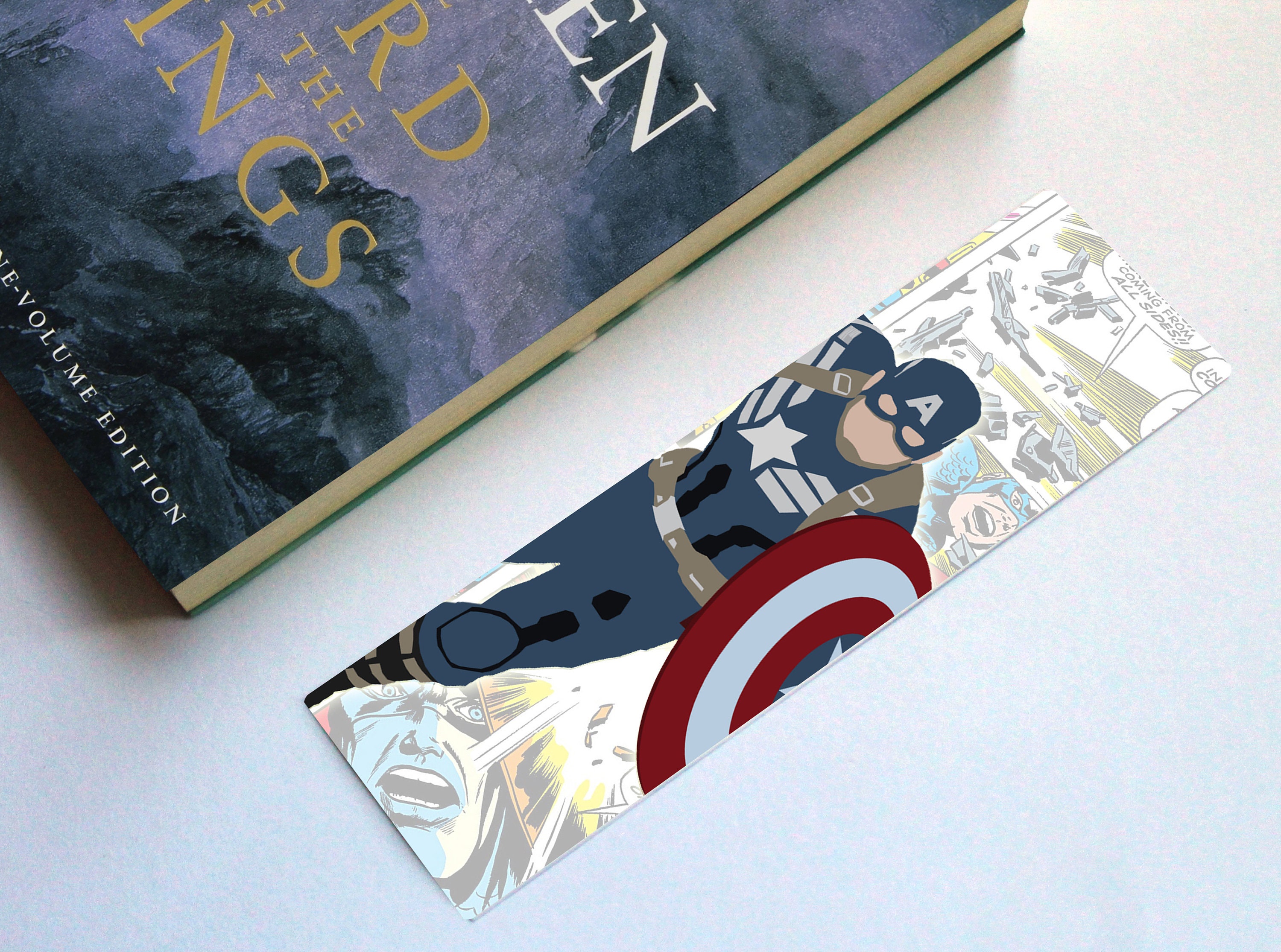 Custom Marvel Captain America Bookmark Minimalist Style - Etsy UK