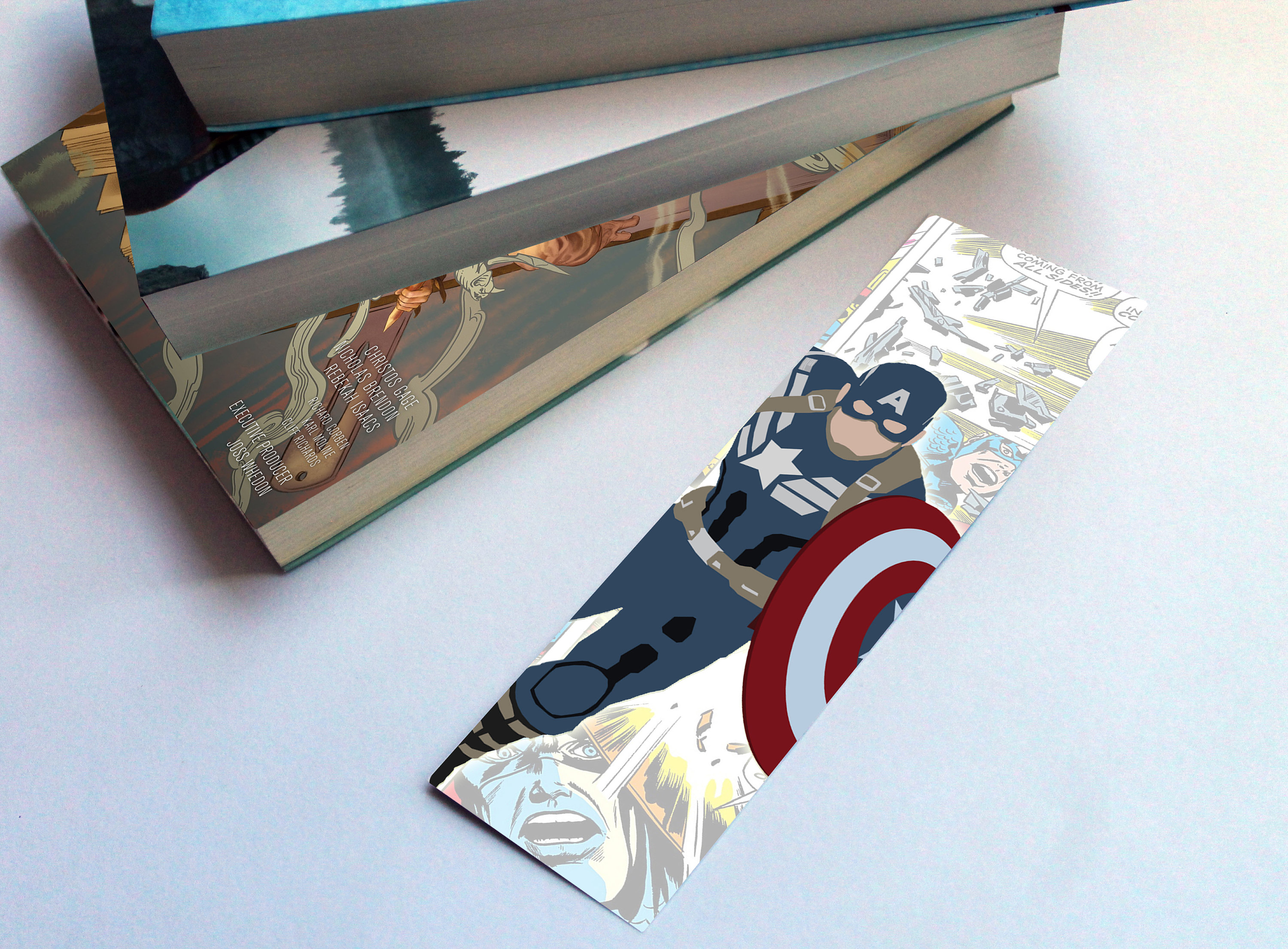 Custom Marvel Captain America Bookmark Minimalist Style - Etsy UK