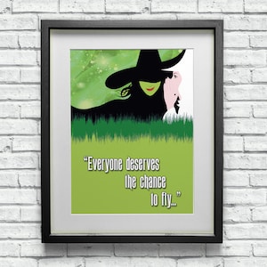 Wicked Elphiba & Glinda Soundwave Minimalist Style Musical Film Art Poster Print - Cool Geeky Gift