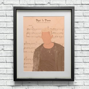 Spike Buffy The Vampire Slayer Rest In Peace Sheet Music Print With Minimalist Style Art - Great Geeky Gift