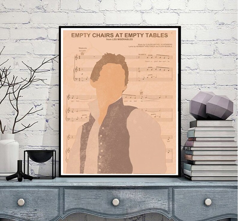 Les Miserables Marius Empty Chairs At Empty Tables Sheet Music Art Print Various Sizes
