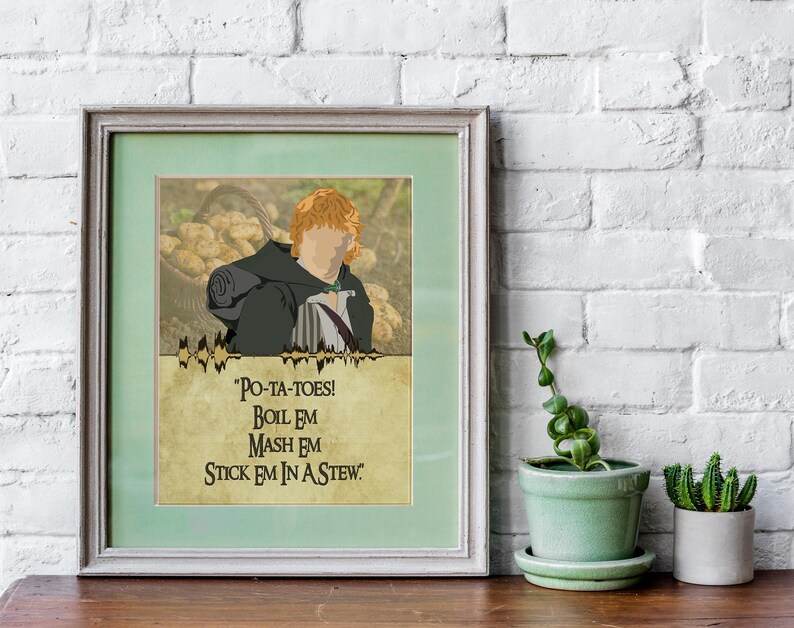 Samwise Gamgee 'po-tay-toes' Soundwave Art Print: Lord of the Rings ...