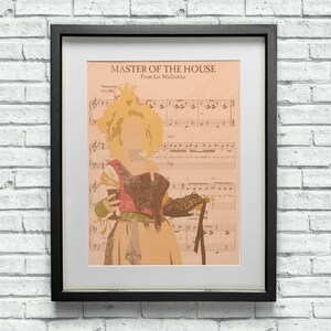Madame Thénardier Les Misérables - Spartito musicale del Maestro di Casa con stampa in stile minimalista - Un fantastico regalo geek