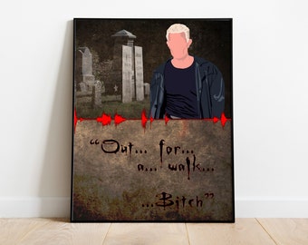 Spike Buffy the Vampire Slayer Soundwave Art Print: Geeky Cult TV Poster
