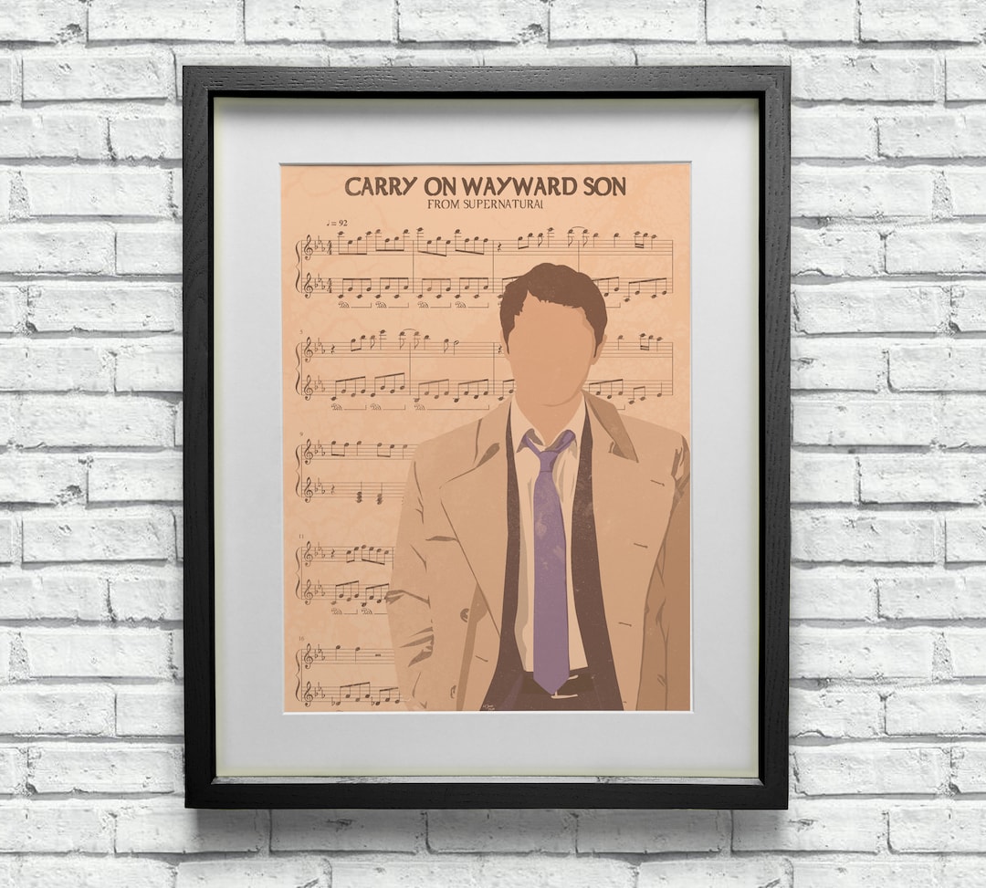 Castiel 'Wayward Son' bladmuziekkunstprint: bovennatuurlijk waaierdecor -  Etsy België, image size:1080x973