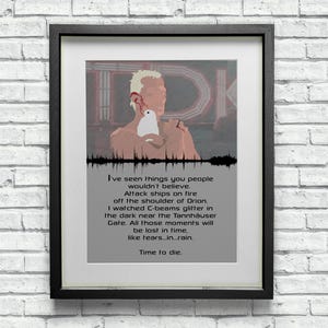 Blade Runner Roy Batty Soundwave Minimalist Style Cult Film Art Poster Print - Cool Geeky Sci-Fi Gift