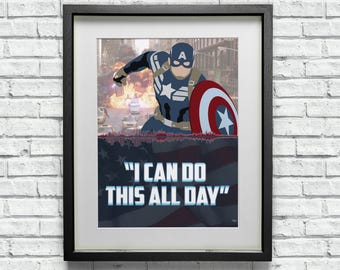 Captain America Soundwave Art Print – Minimalist MCU Poster