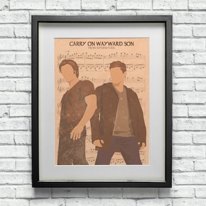 Supernatural Sam & Dean Winchester Wayward Son Nuty Minimalistyczny styl Plakat artystyczny Wydruk - Fajny prezent dla geeków
