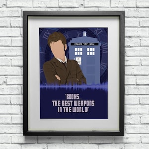 10th Doctor Soundwave Minimalist Style Cult TV Art Who Poster Print - Cool Geeky Sci-Fi Gift