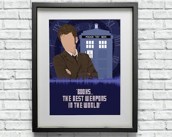 10th Doctor Soundwave Art Print: Minimalist Sci-Fi TV Poster