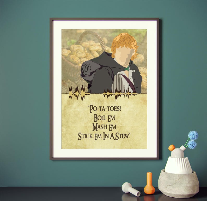 Samwise Gamgee 'po-tay-toes' Soundwave Art Print: Lord of the Rings ...