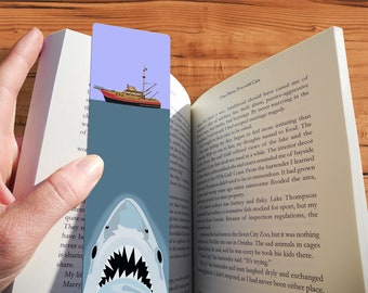 Custom Jaws Bookmark Minimalist Style Cult Movie Art - Geeky Horror Fan Gift