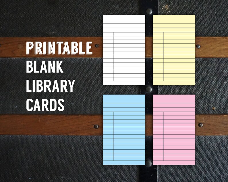 Printable Library Cards
