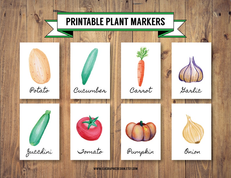 printable diy vegetable plant markers vegetable garden 8