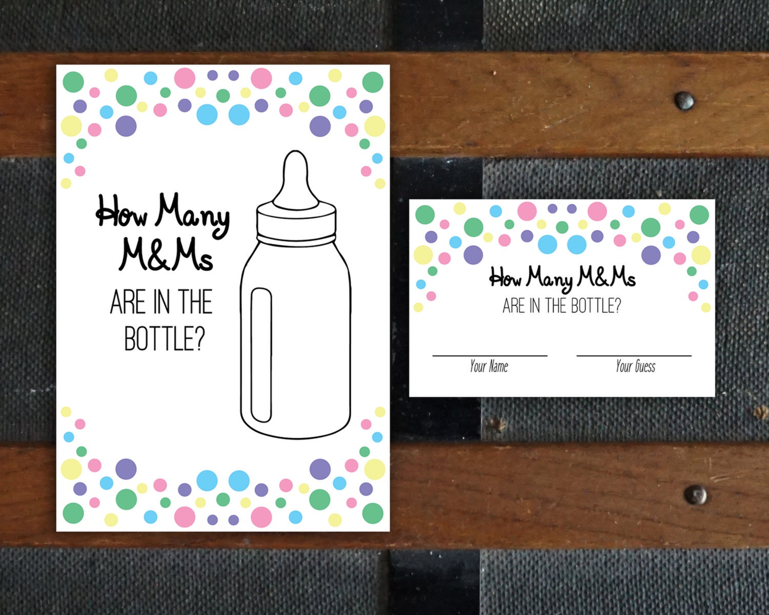 Printable DIY How Many M&Ms Game Baby Shower Game Shower Etsy