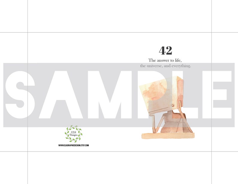 42 Printable Hitchhiker's Guide to the Galaxy Birthday Etsy