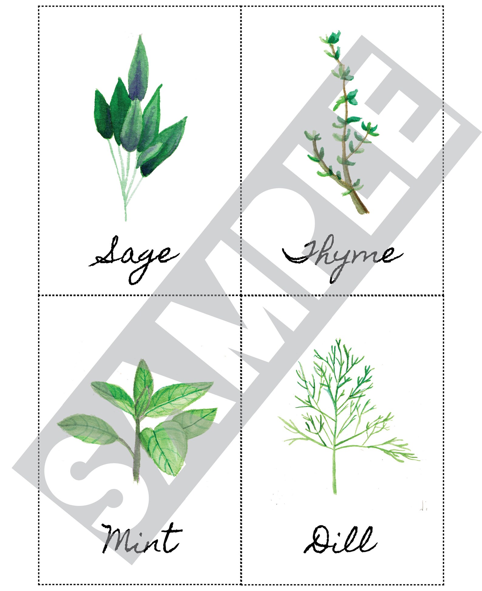 printable diy herb plant markers 8 designs 35 x 5 pdf etsy