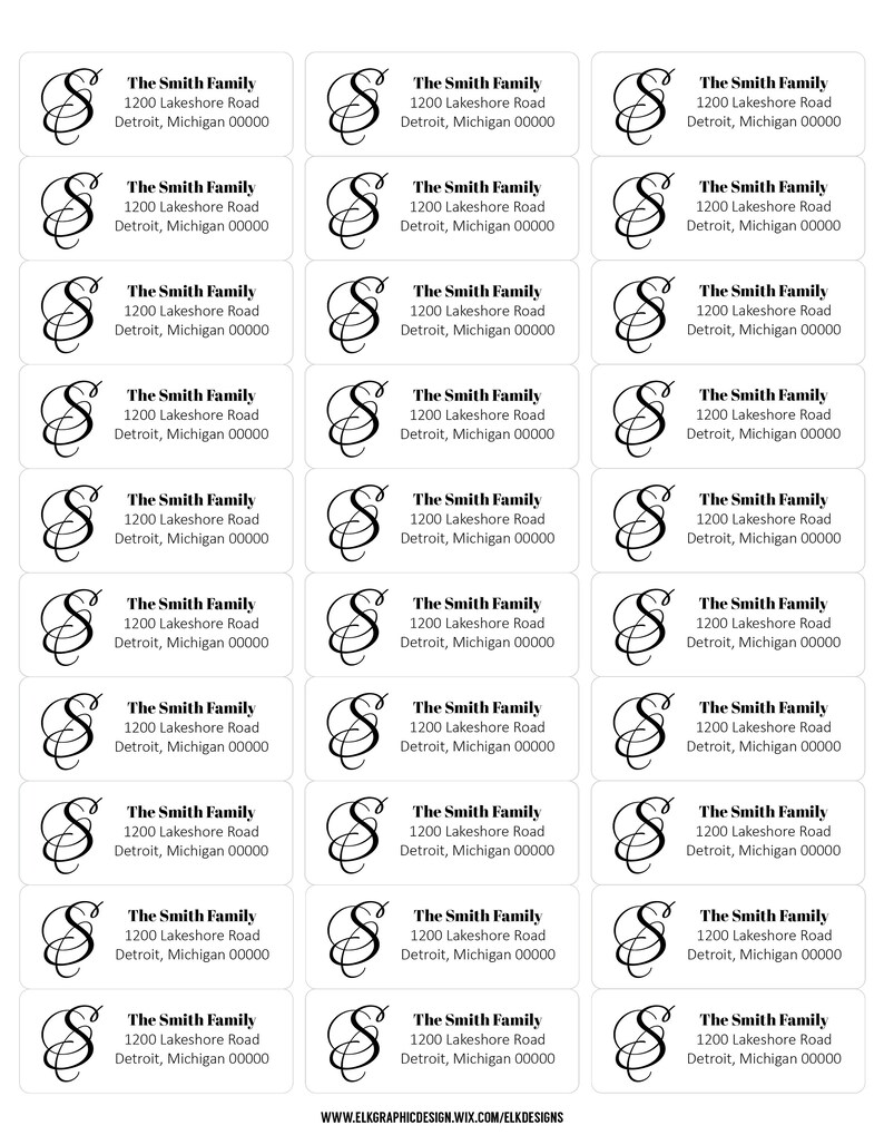 DIY Minimalist Family Mailing Labels Address Labels Return Etsy