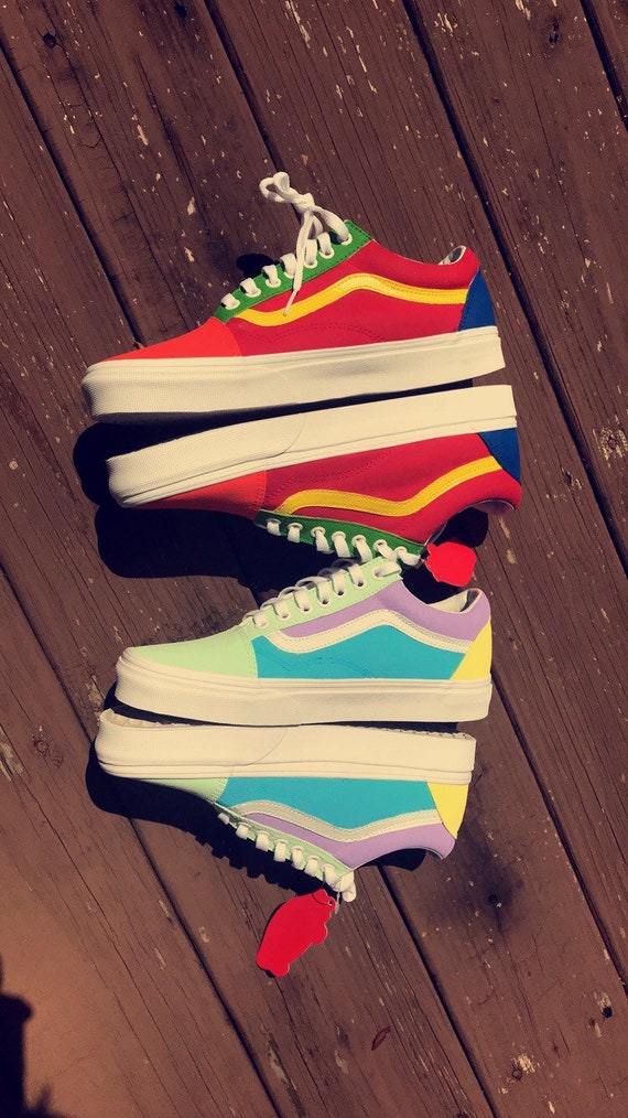 color block vans old skool