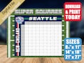 Deluxe Numbered Super Squares Football Pool Game (Printable Digital Download) - Big LX 60