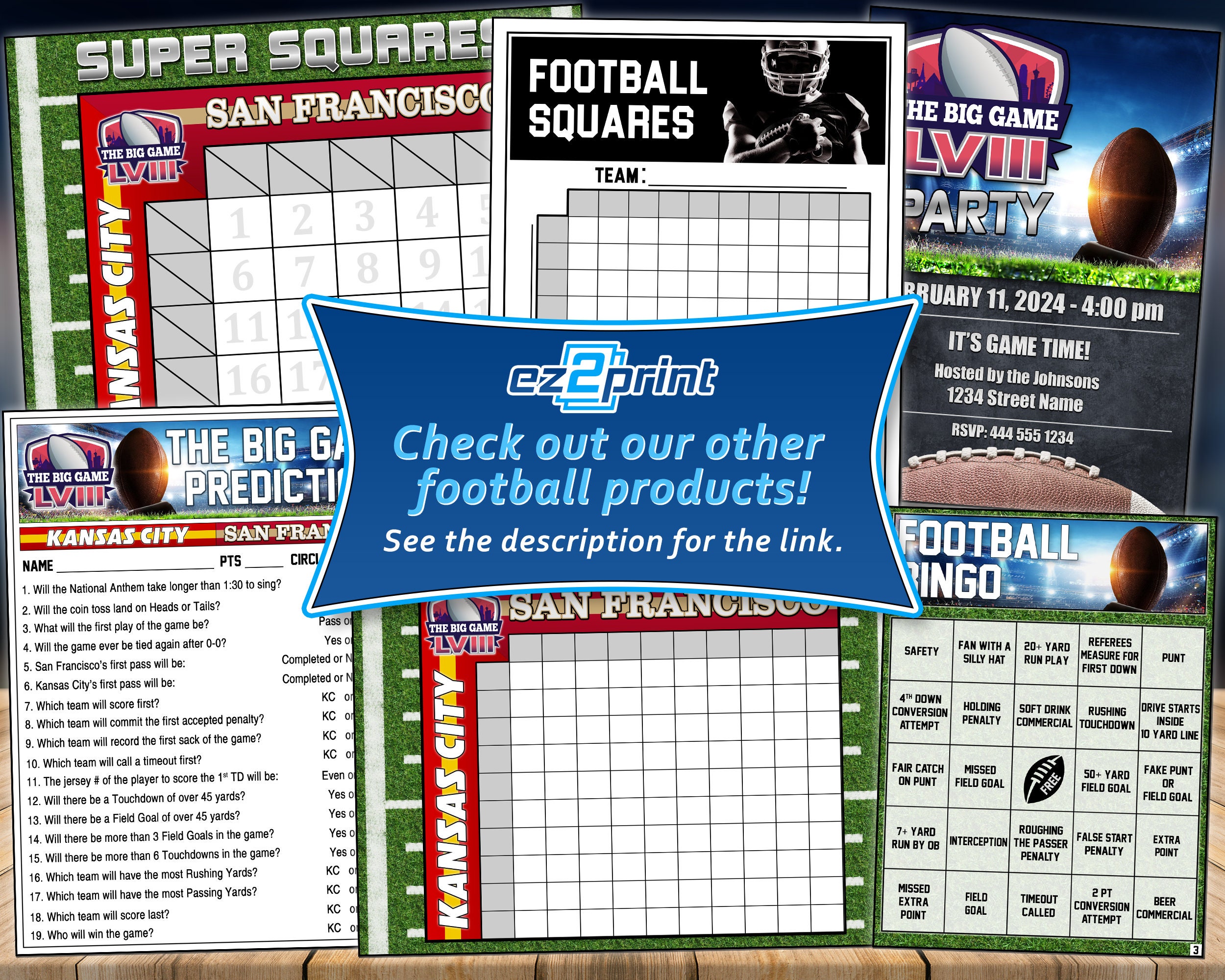 super prediction game 60 - printable instant download - big game