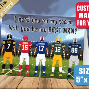 Proposta personalizada de padrinhos de futebol - Você será meu padrinho / padrinho / Usher - Cartões digitais 5x7 - Um preço, quantos você precisar