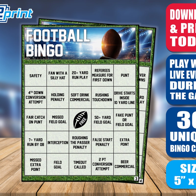 Instant download football bingo cards - Etsy.de