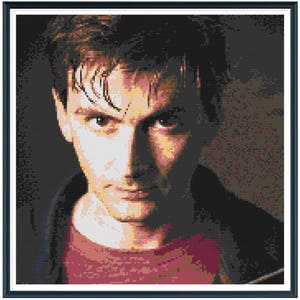 Doctor Who David Tennant Inspired Counted Cross Stitch Pattern
