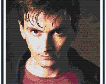 Doctor Who David Tennant Inspired Counted Cross Stitch Pattern