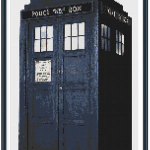 Doctor Who Tardis Inspired Cross Stitch Pattern